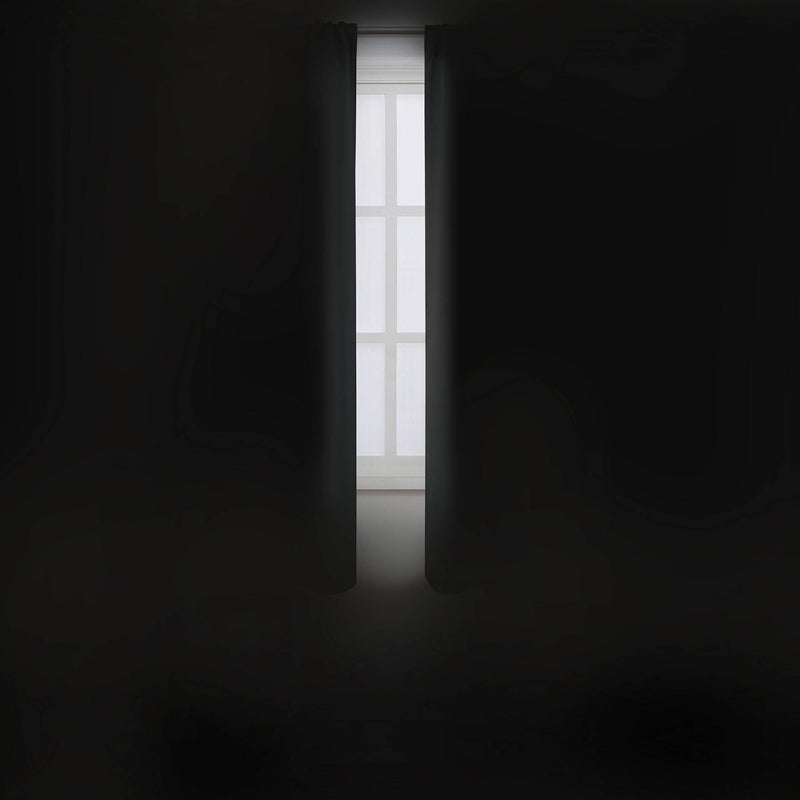 LEMOMO Black Blackout Curtains/42 x 84 Inch/Set of 2 Panels Room Darkening Curtains for Bedroom - Image 3